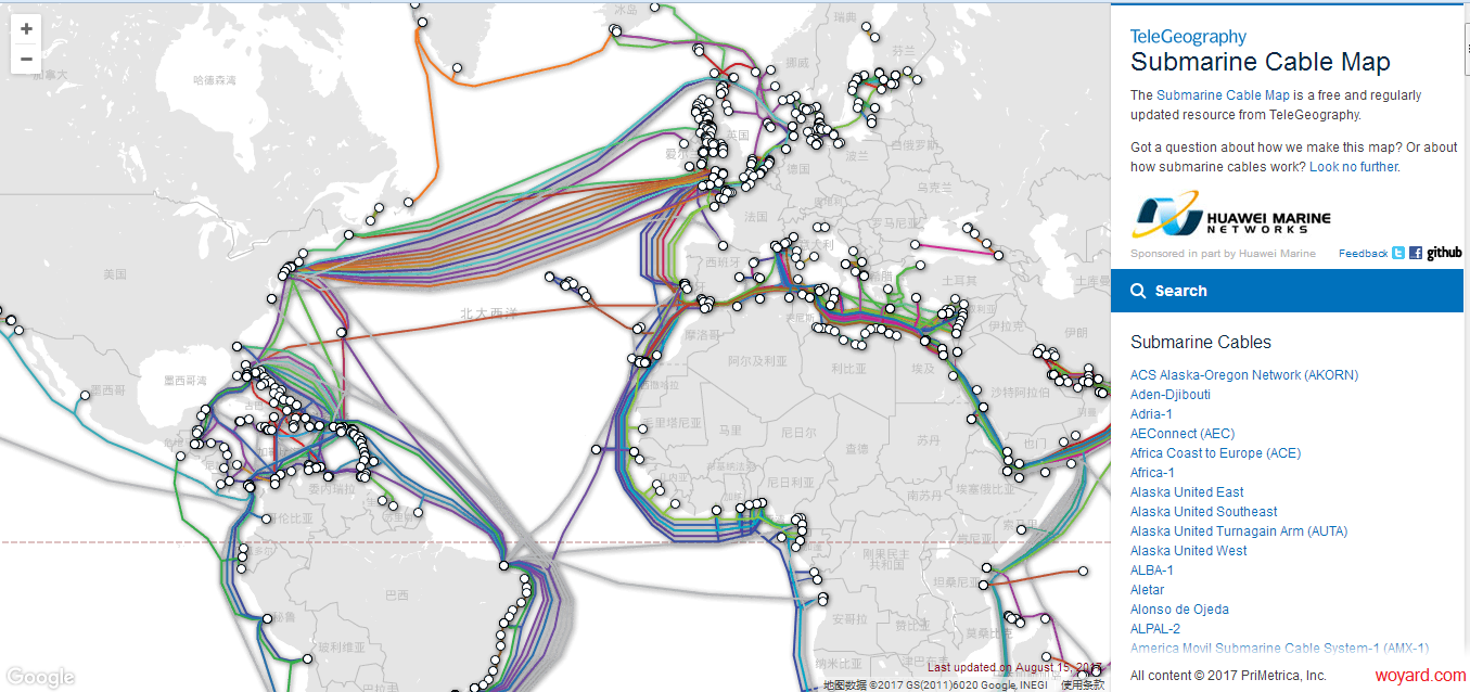 国际海底光缆分布图图片