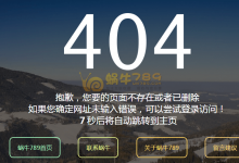 简洁美观的404页面模块 可自定义进行风格修改 附修改教程-沃园